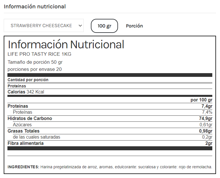Harina Arroz Cheesecake 1Kg Lifepro - Imagen 2