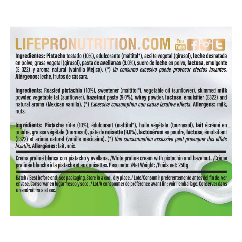 Protein Cream Pistacho 250G Lifepro - Imagen 2