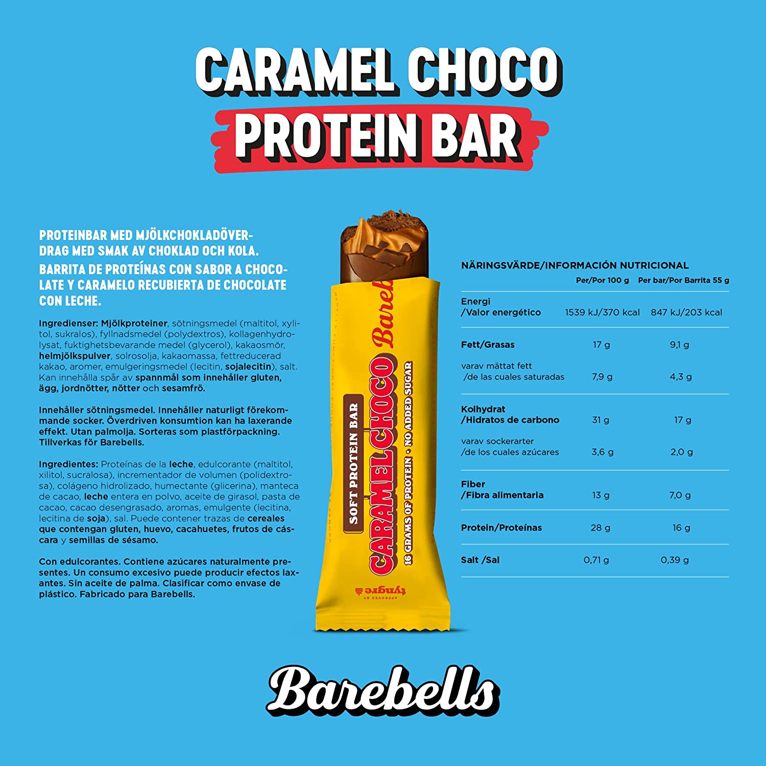 Barrita Proteica Soft Caramel 55G Barebells - Imagen 2