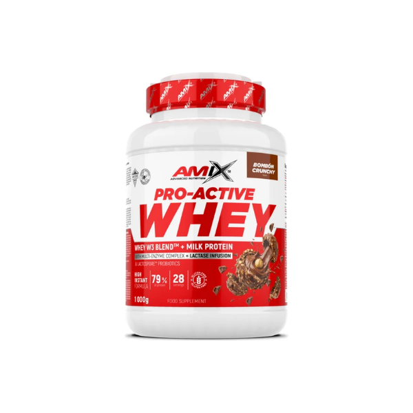 Proteína Pro-Active Whey Bombón Crujiente 1Kg Amix