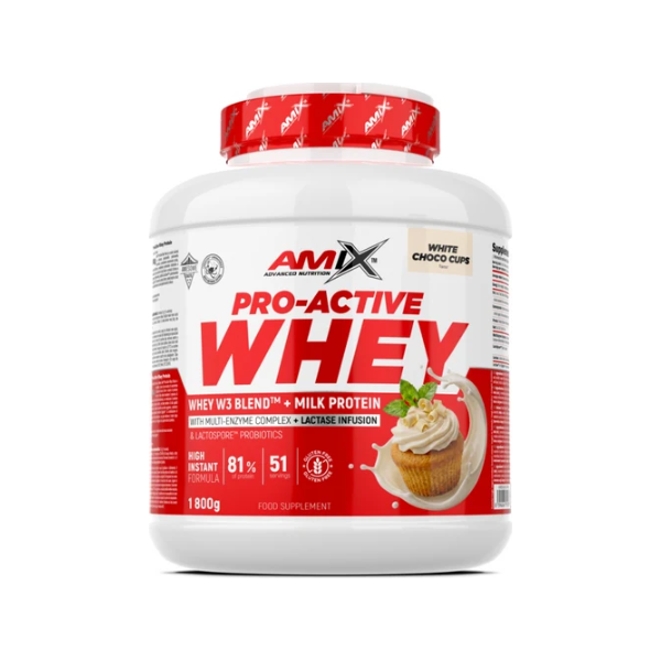 Proteína Pro-Active Whey Chocolate Blanco 1.8Kg Amix